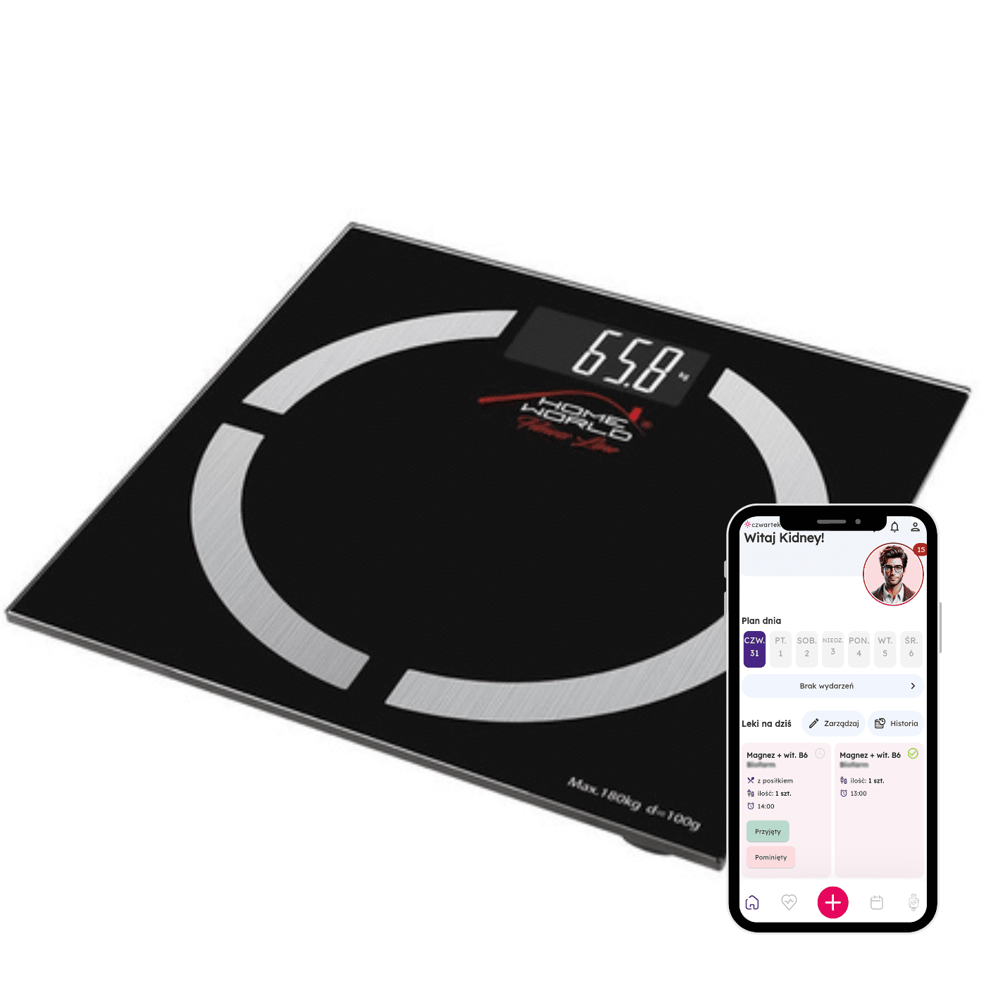 Waga analityczna Bluetooth HW-FIT002 – czarna