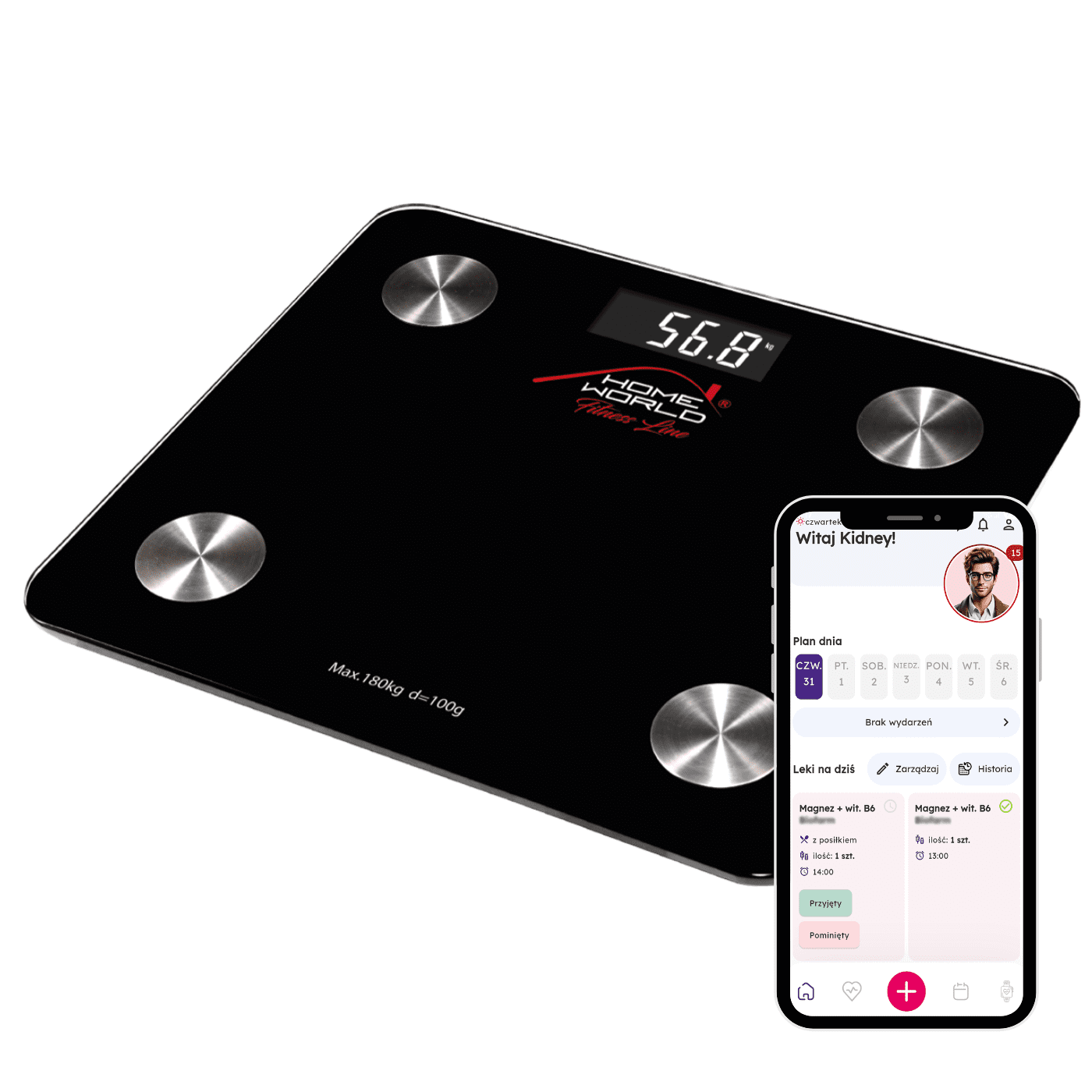 Waga analityczna Bluetooth HW-FIT001 – czarna